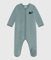 Petit Bateau Blue Velour Graphic Footie