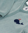 Petit Bateau Blue Velour Graphic Footie