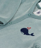 Petit Bateau Blue Velour Graphic Footie