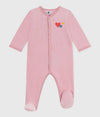 Petit Bateau Pink Velour Graphic Footie