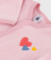 Petit Bateau Pink Velour Graphic Footie