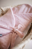 Petit Laure Dusty Pink Embroidery Baby Wrap with Bow