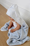 Little Threads Light Blue Toile Baby Towel