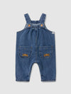 Snug Denim Dungarees With Embroidery - 9m