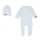 Bondoux Baby Blue Horse Footie and Hat