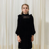 Petite Amalie Black Vintage Lace Velvet Dress