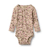 Wheat Soft Sand Flower Bodysuit Set - 12m