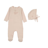 Bonne Bonne Soft Pink Swanlily Footie/Bonnet