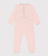 Petit Bateau Pink Velour Collar Footie