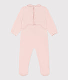 Petit Bateau Pink Velour Collar Footie