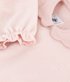 Petit Bateau Pink Velour Collar Footie