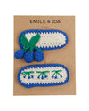 Emile Et Ida Bleu Crochet Barette Set