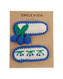 Emile Et Ida Bleu Crochet Barette Set