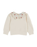 Emile Et Ida Creme Crochet Collar Sweatshirt