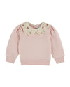 Emile Et Ida Peony Crochet Collar Sweatshirt