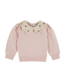 Emile Et Ida Peony Crochet Collar Sweatshirt