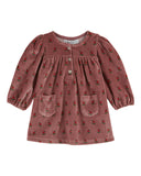 Emile Et Ida Poppy Violine Velour Dress