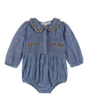 Emile Et Ida Chambray Smocked Romper