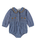 Emile Et Ida Chambray Smocked Romper