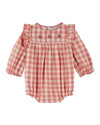 Emile Et Ida Gingham Carreau Rose Romper