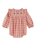 Emile Et Ida Gingham Carreau Rose Romper