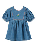 Emile Et Ida Denim Light Embroidered Dress