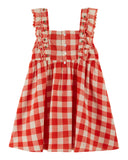 Emile Et Ida Vichy Rouge Embroider Checked Jumper