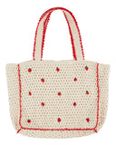 Emile Et Ida Creme Flower Crochet Sac