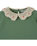 Emile Et Ida Olive Crochet Collar Sweatshirt