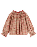 Emile Et Ida Vichy Embroider Embroider Blouse/Bloomer