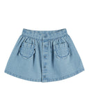 Emile Et Ida Bleu Delave Denim Pocket Skirt