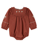 Emile Et Ida Acajou Bebe Embroider Combibloomer