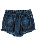 Emile Et Ida Denim Embroider Bloomer