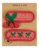 Emile Et Ida 2 Pack Rose Cherry Barettes