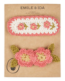 Emile Et Ida 2 Pack Rose Flower Barettes