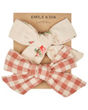 Emile Et Ida Fleurs Vichy Bow Barettes