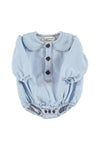 Piupiuchik Light Denim Long Sleeve Collar Romper