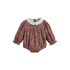 Cera Una Volta Burgundy Flower Frances Romper - 12m
