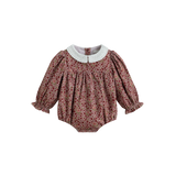 Cera Una Volta Burgundy Flower Frances Romper