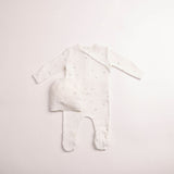 Bee & Dee Chalk White Boy All Things baby Printed Footie/Beanie