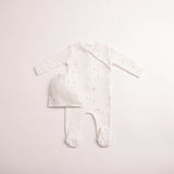 Bee & Dee Chalk White Girl All Things baby Printed Footie/Beanie