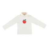 Bebe Organic Natural Pointelle Bebe Apple Turtleneck