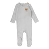 Lilette Pale Blue Bear Applique Footie