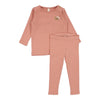 Lilette Deep Pink Bear Applique Lounge Set
