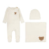 Lilette Cream Bear Applique Layette Set