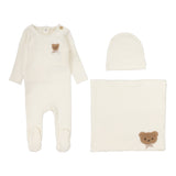 Lilette Cream Bear Applique Layette Set
