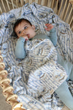 LIttle Threads Blue Rocking Horse Muslin Swaddle