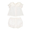 Louis Louise Off White Plumeti Tunic and Bloomer Set