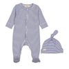 Marmar Blue Stripe Rukano Footie/Hat