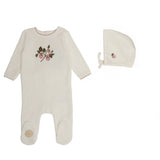 Mon Tresor Ivory/Pink Berry Harvest Footie/Hat